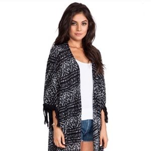 Black and Silver Shimmer Thread Kimono Free People